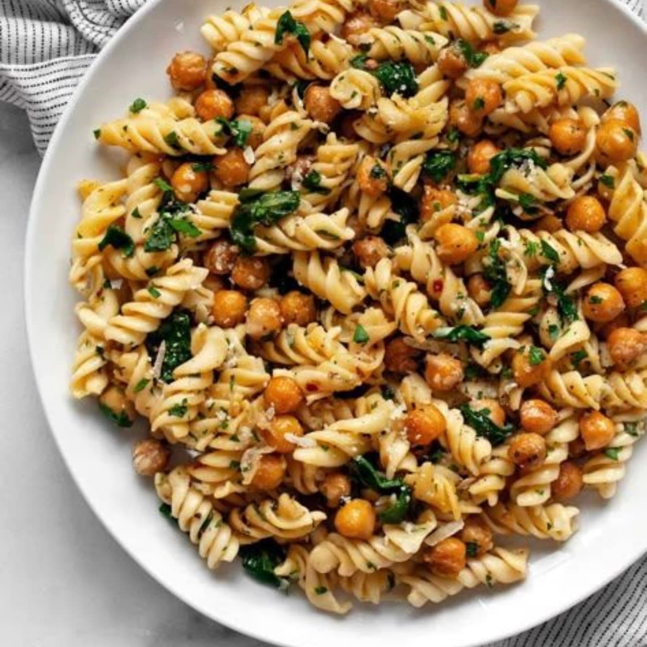 Chickpea Pasta with Spinach